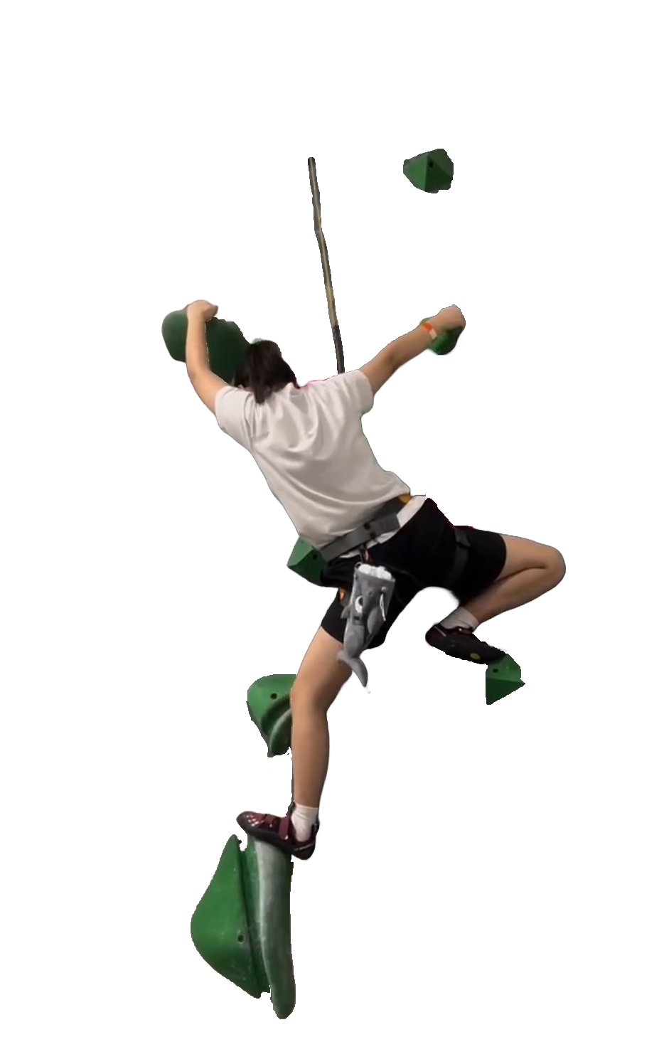 Belaying while rock climbing
