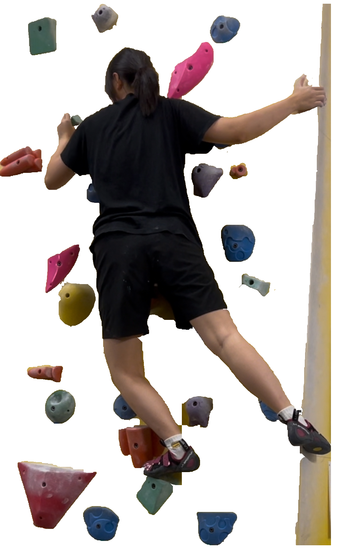 Rock climbing at a bouldering gym