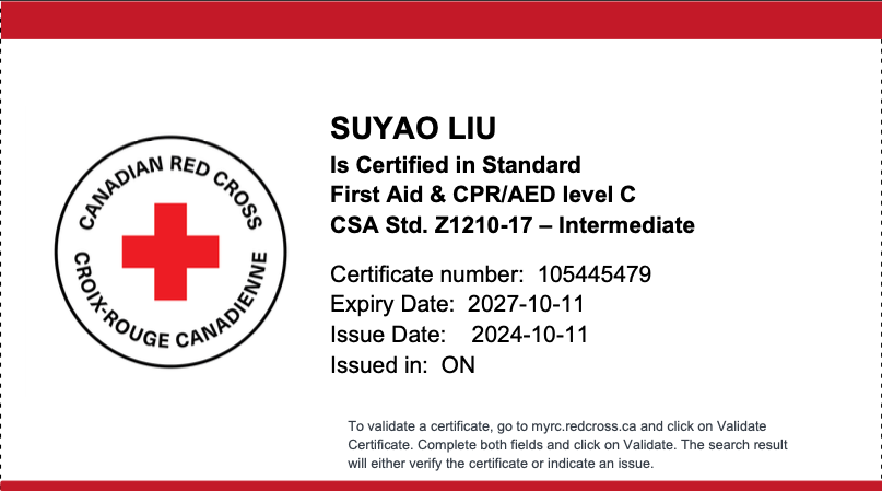first aid certificate
